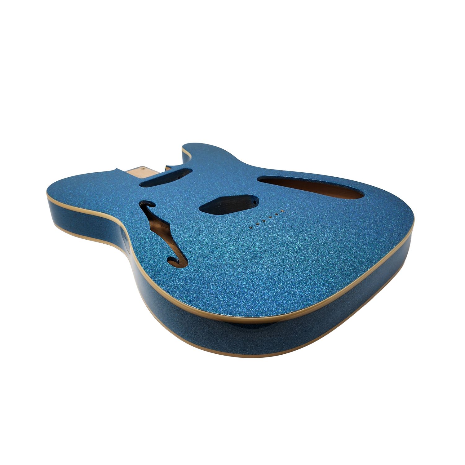 Brio 69 Telecaster Thinline SS Double Bound Alder Body Semi-Hollow Blue Sparkle