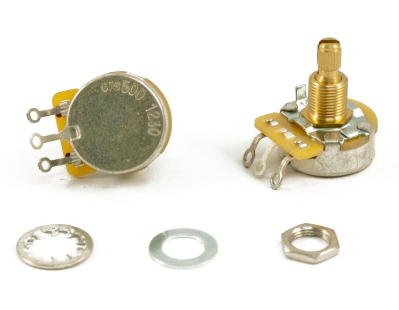 CTS 500K Premium Audio Potentiometer – Split Shaft (24 Spline, USA Fine Knurl)