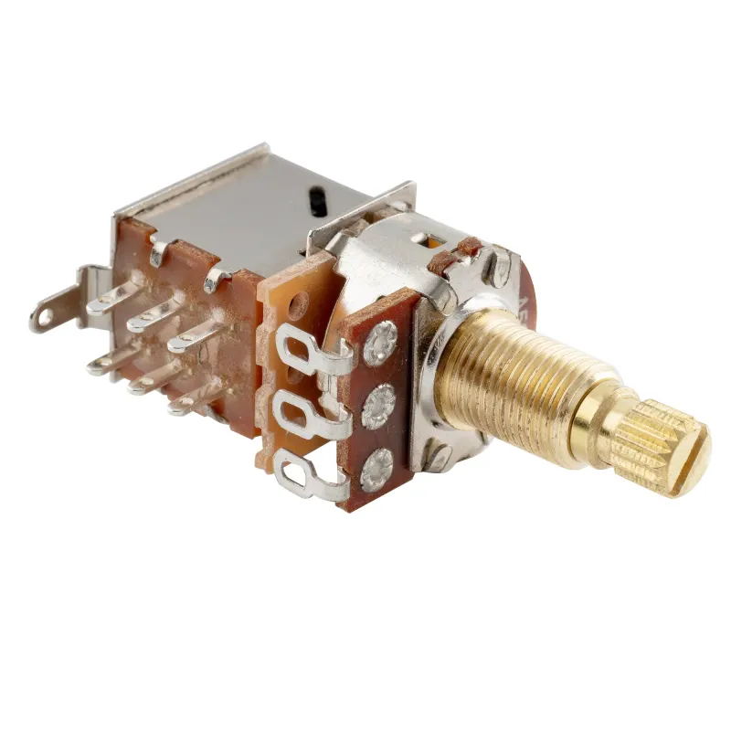 Pro 500K Full Brass Push/Pull Potentiometers – Metric Split Shaft