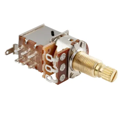 Pro 500K Full Brass Push/Pull Potentiometers – Metric Split Shaft