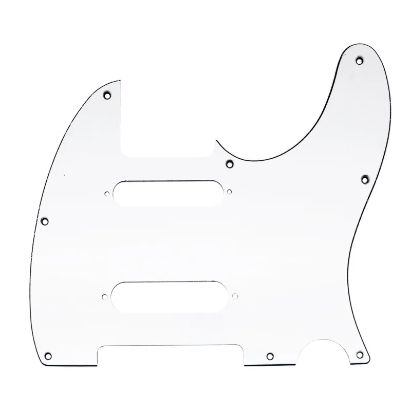Nashville Deluxe Telecaster Style Pickguard- 8 Hole - 3 Ply White