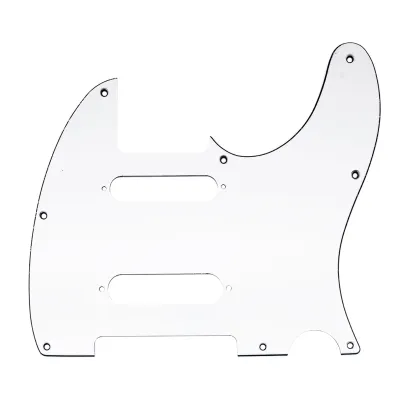 Nashville Deluxe Telecaster Style Pickguard- 8 Hole - 3 Ply White