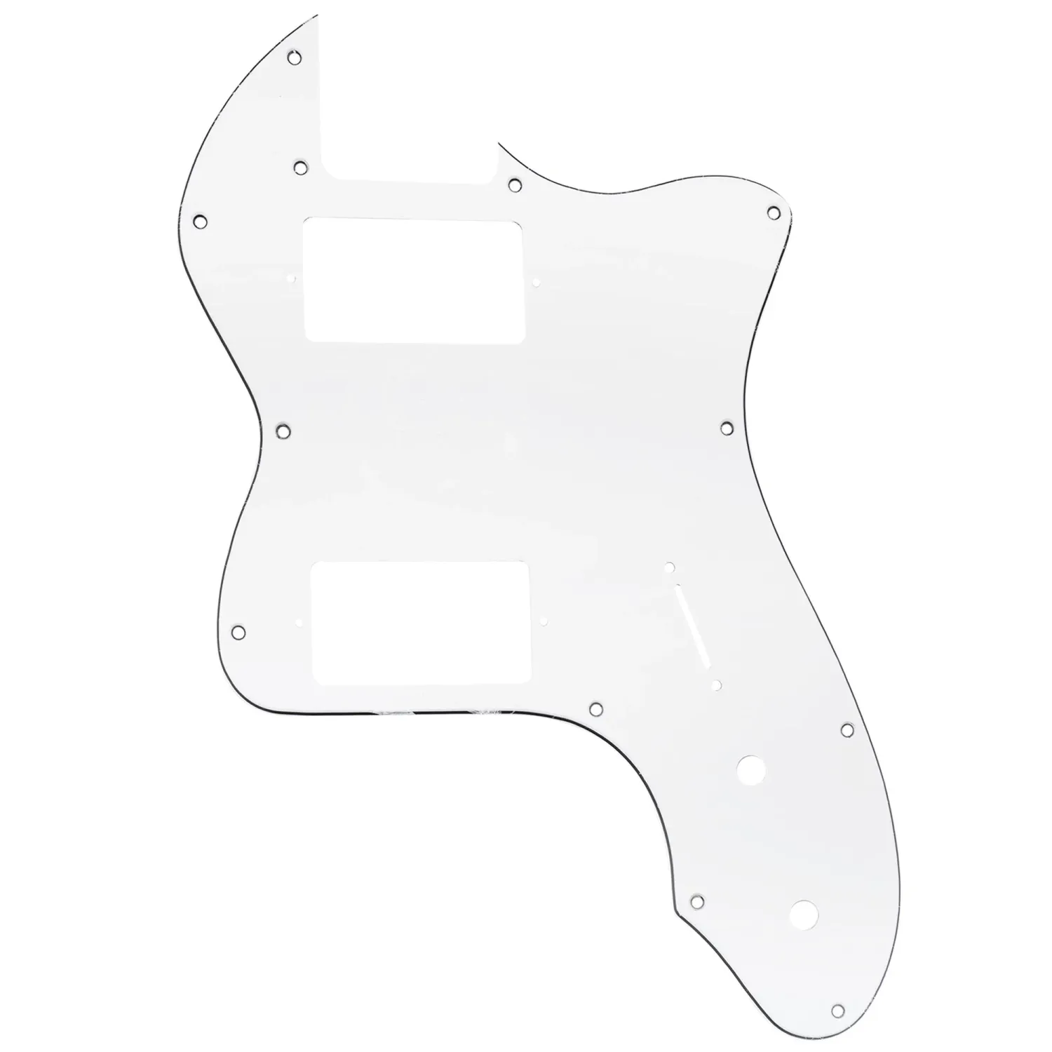 12-Hole HH Guitar for Fender® &#39;72 Tele Thinline Style (USA/MIM) - 3 Ply White