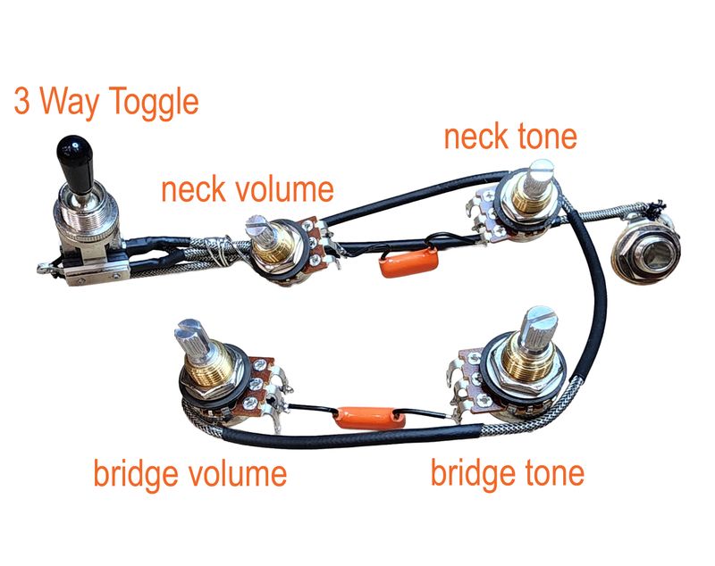 Carparelli Left-Handed ES-335 Pre-Wired Kit – Bourns Reverse Pots / Premium Components