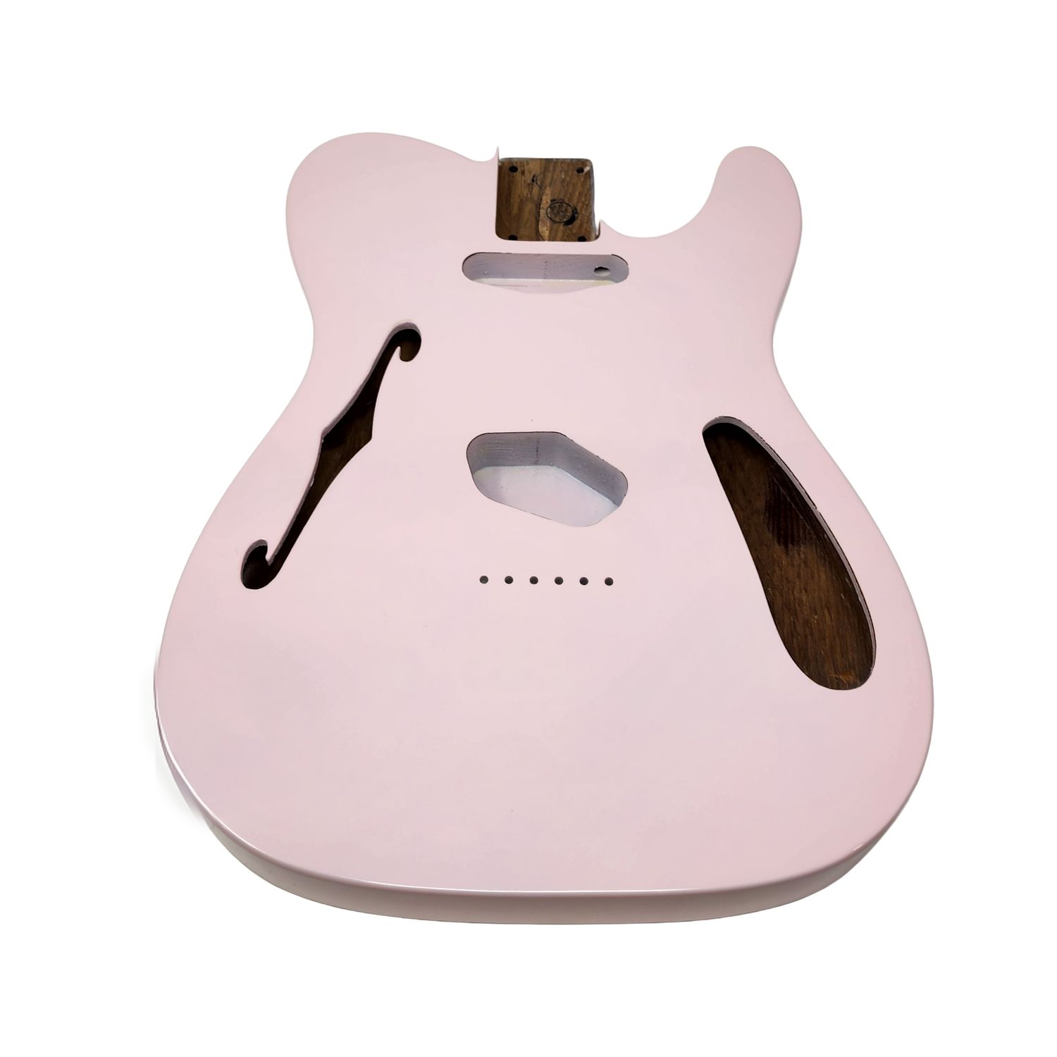 Pink T-Style Thinline Guitar Body – Roasted Ash – Fender-Spec – Semi-Hollow