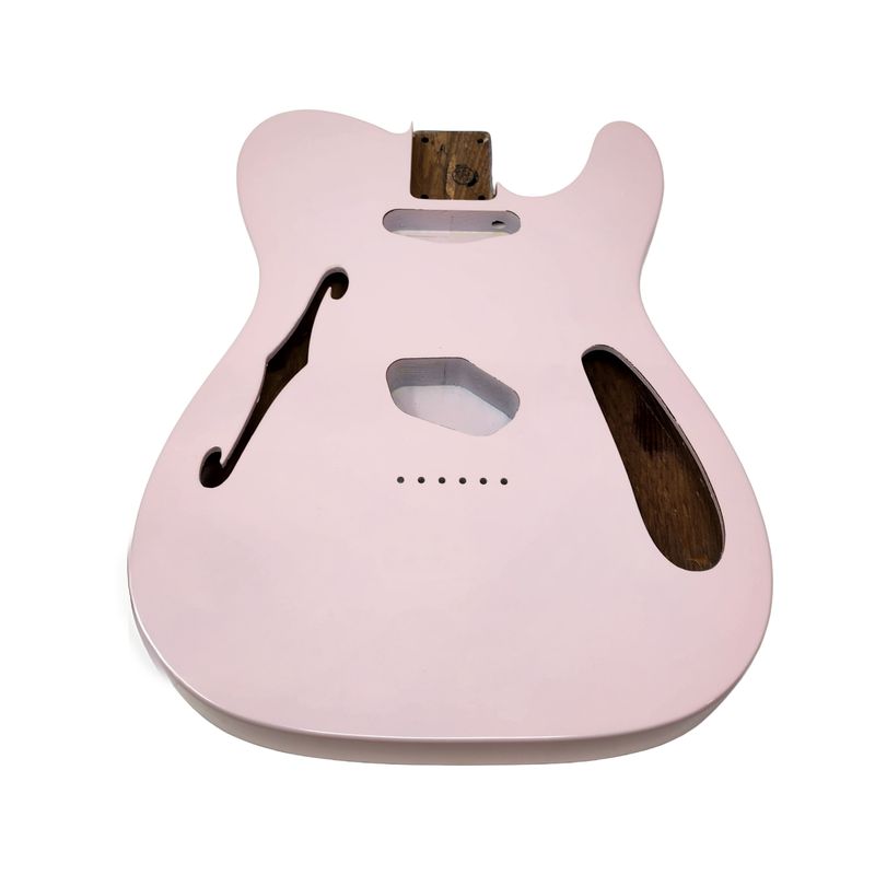 Pink T-Style Thinline Guitar Body – Roasted Ash – Fender-Spec – Semi-Hollow