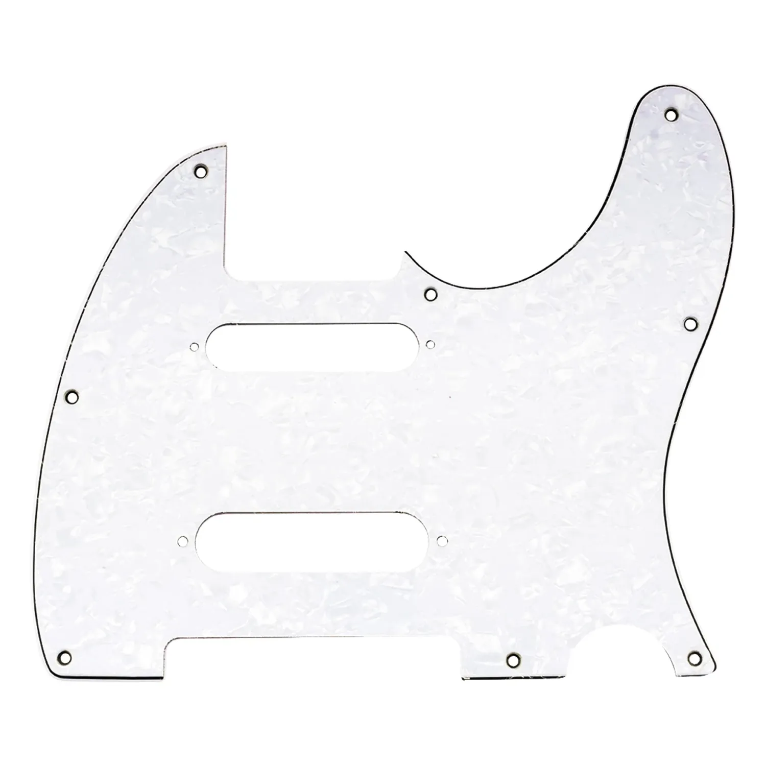 Nashville Deluxe Telecaster Style Pickguard- 8 Hole - White Pearloid