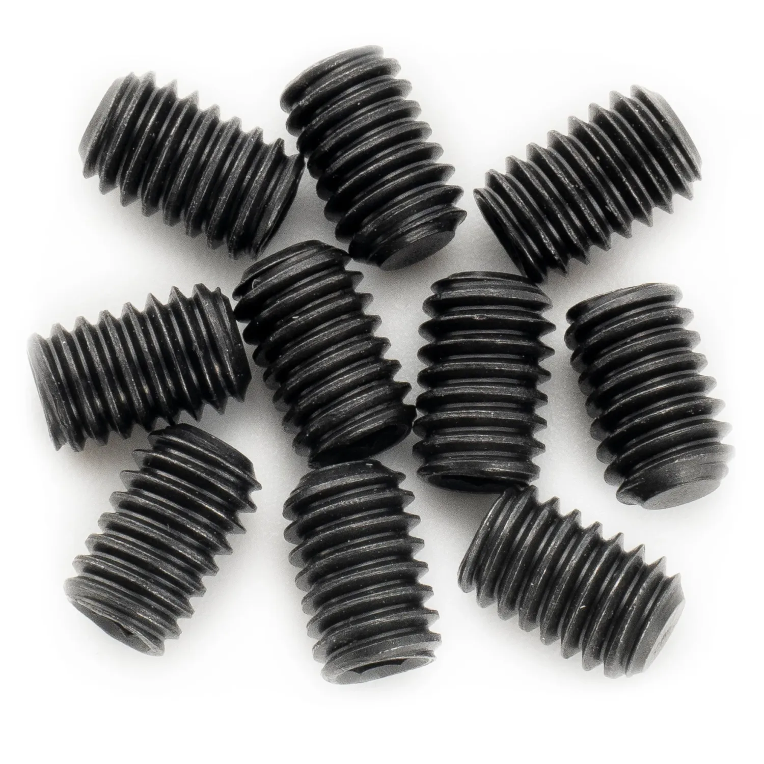 Metric M4 x 6mm Stainless Steel Hex Set Screws — (Set of 2) Black, Gold, Nickel or Chrome