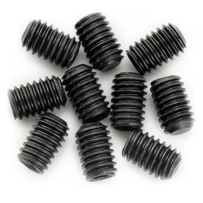 Metric M4 x 6mm Stainless Steel Hex Set Screws — (Set of 2) Black, Gold, Nickel or Chrome