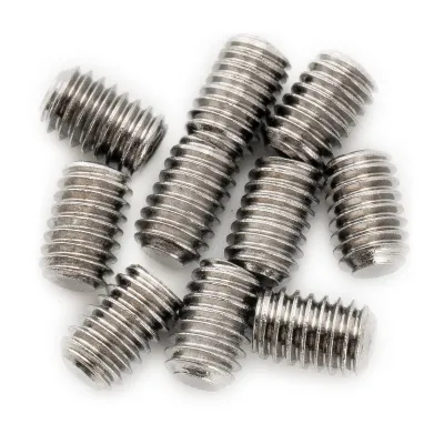 Metric M4 x 6mm Stainless Steel Hex Set Screws — (Set of 2) Black, Gold, Nickel or Chrome