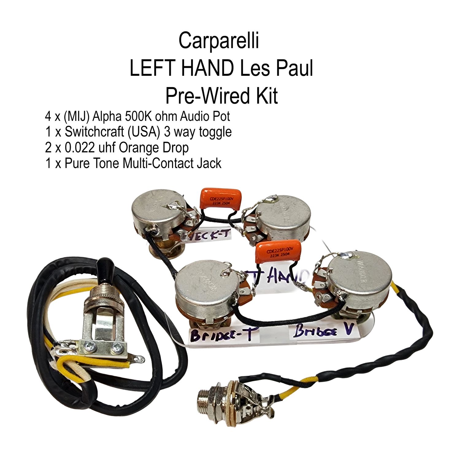 Carparelli LEFT-HANDED Les Paul Pre-Wired Kit