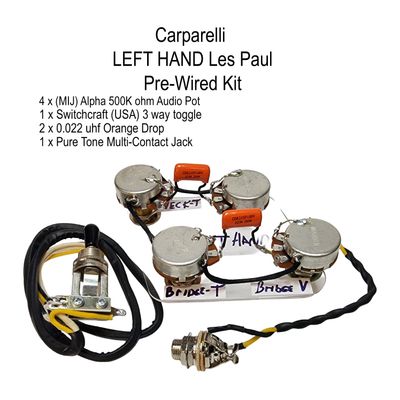 Carparelli LEFT-HANDED Les Paul Pre-Wired Kit