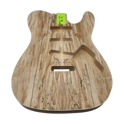 Custom Hybrid Spalted Veneer T/S-Style Guitar Body – 2pc Ash • Cream Binding • SSS Routing • 56mm Tremolo • Unfinished