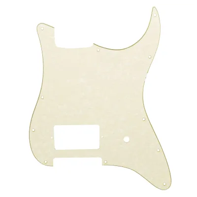 11-Hole Single Covered Humbucker Pickguard for USA/Mexico Fender® Tom DeLonge Strat Style - Aged Pearl