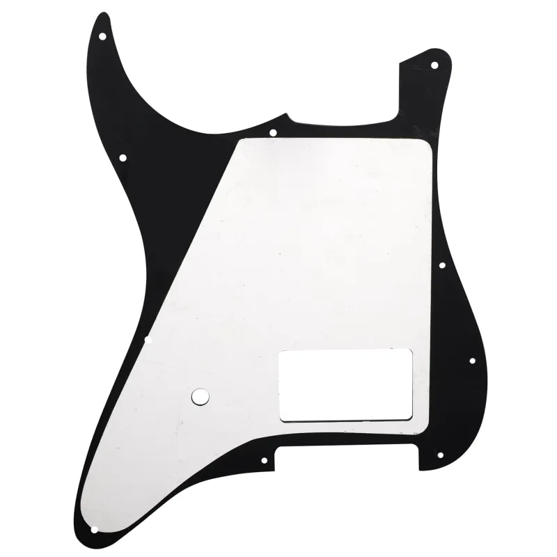11-Hole Single Covered Humbucker Pickguard for USA/Mexico Fender® Tom DeLonge Strat Style - Black Pearl