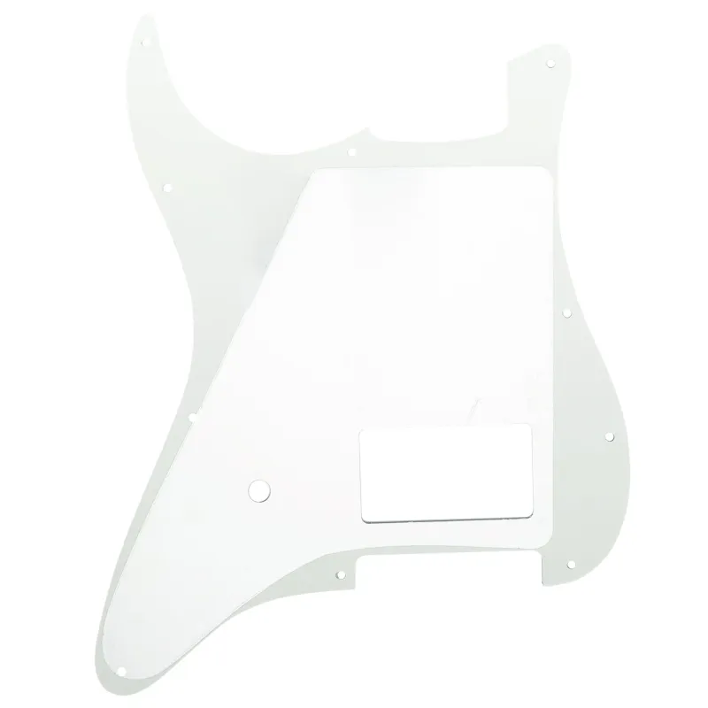 11-Hole Single Covered Humbucker Pickguard for USA/Mexico Fender® Tom DeLonge Strat Style - Aged White 3 Ply