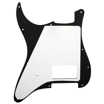 11-Hole Single Covered Humbucker Pickguard for USA/Mexico Fender® Tom DeLonge Strat Style - 3 Ply Black
