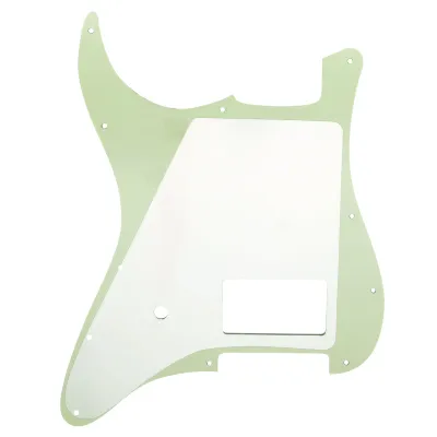 11-Hole Single Covered Humbucker Pickguard for USA/Mexico Fender® Tom DeLonge Strat Style - 3 Ply Mint