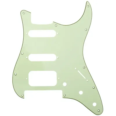 11-Hole Round-Corner HSS Strat Pickguard — Floyd Rose Cut Mint