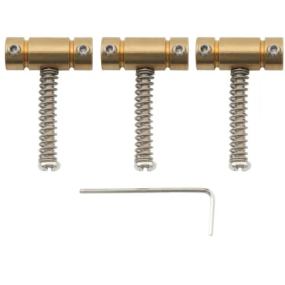 21mm Standard Barrel Steel Saddles for Fender® &amp; Squire® Tele Style Guitars – Set of 3 (Original Brass)