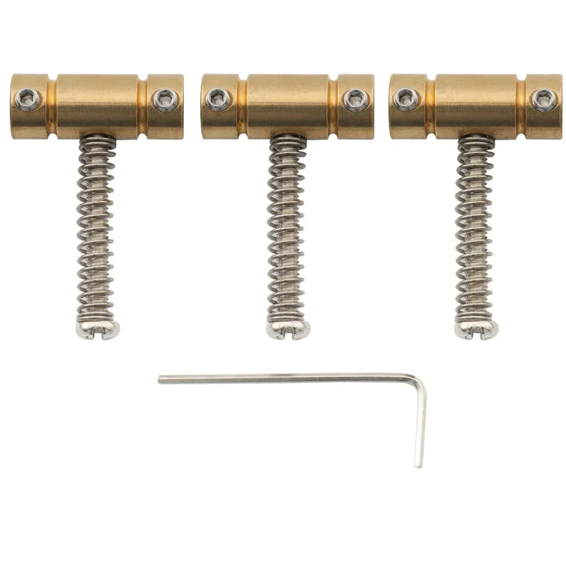 21mm Standard Barrel Steel Saddles for Fender® &amp; Squire® Tele Style Guitars – Set of 3 (Original Brass)