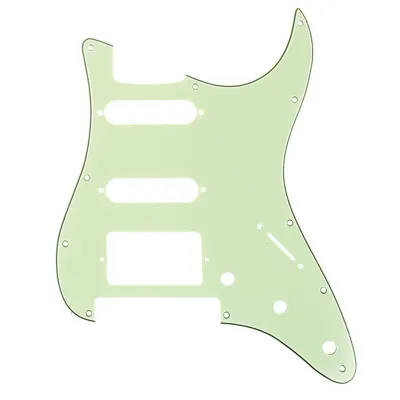 11-Hole Modern Strat HSS Pickguard — Floyd Rose Cut — Mint 3ply