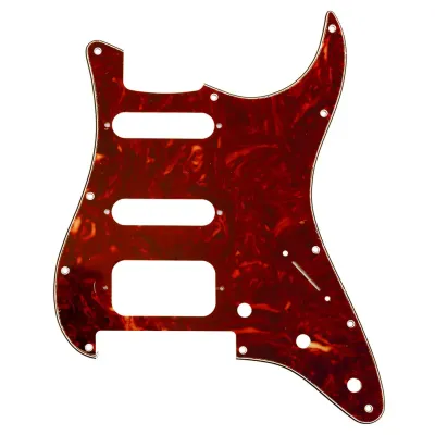 11-Hole Round-Corner HSS Strat Pickguard — Floyd Rose Cut Vintage Tortoise