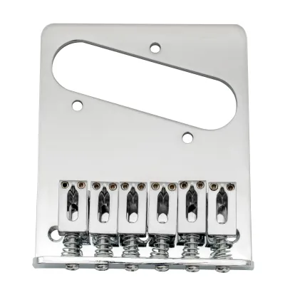 Basic Tele Bridge (Chrome) — 54 mm (2-1/8") • 6 Saddles • Dual-Load (Top-Load / String-Through)