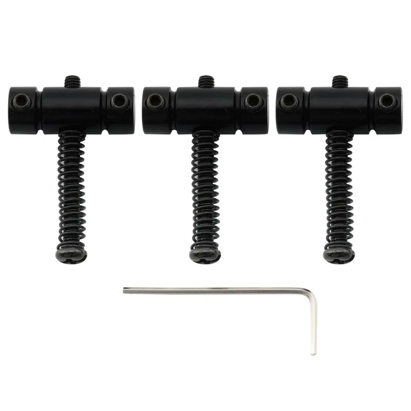 21mm Standard Barrel Steel Saddles for Fender® &amp; Squire® Tele Style Guitars – Set of 3 Black