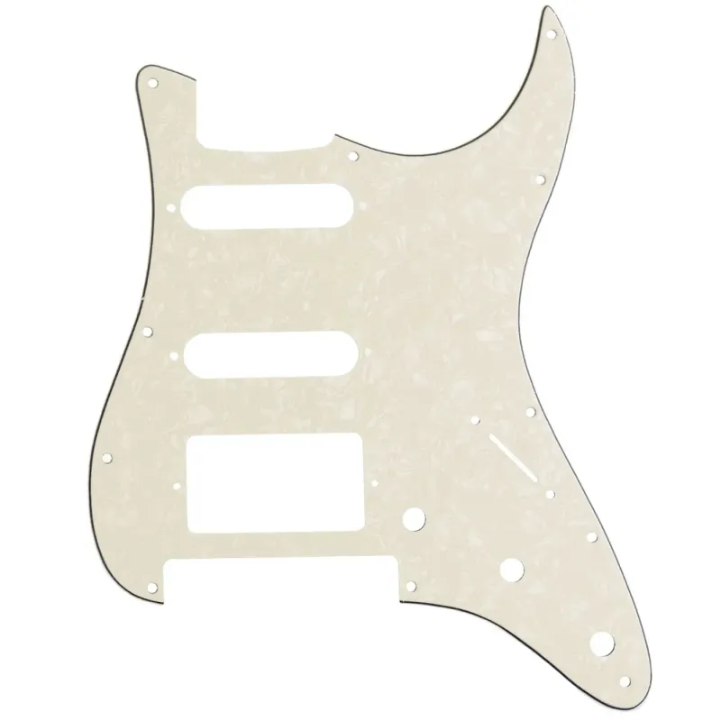 11-Hole Modern Strat HSS Pickguard — Floyd Rose Cut — Aged Pearl