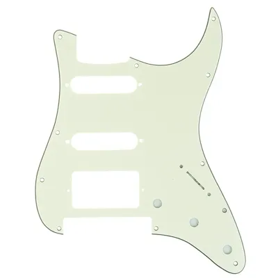 11-Hole Modern Strat HSS Pickguard — Floyd Rose Cut — Ivory 3ply