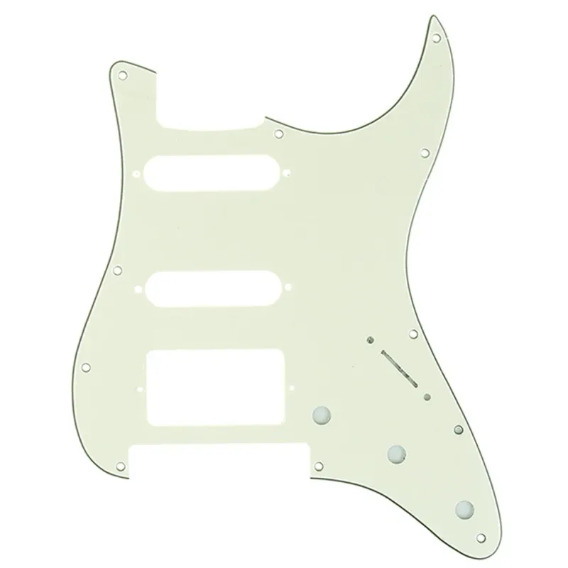 11-Hole Modern Strat HSS Pickguard — Floyd Rose Cut — Ivory 3ply