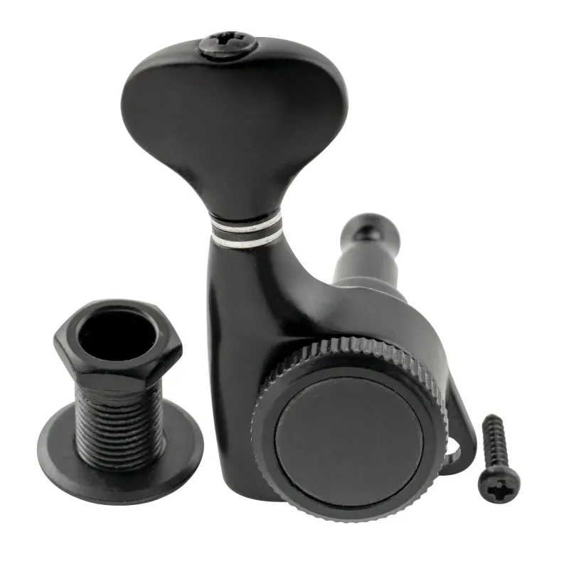 6-in-Line Locking Tuners – 18:1 Ratio with G-Style Buttons (Black Finish)