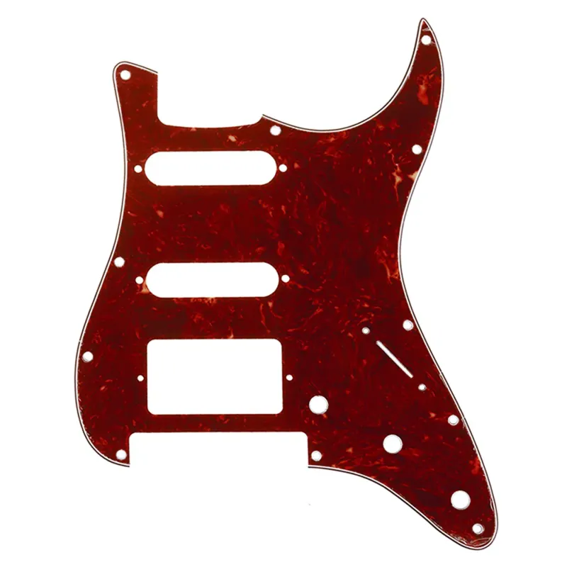 11-Hole Modern Strat HSS Pickguard — Floyd Rose Cut — Vintage Tortoise