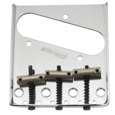 Wilkinson M Series 54mm Threaded “Ashtray” Tele Bridge (Chrome) — Dual-Load, 3 Saddles