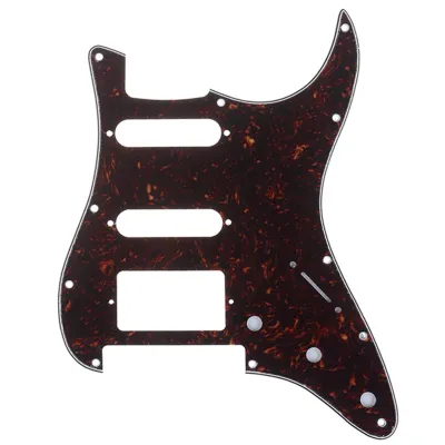 11-Hole Modern Strat HSS Pickguard — Floyd Rose Cut — Brown Tortoise