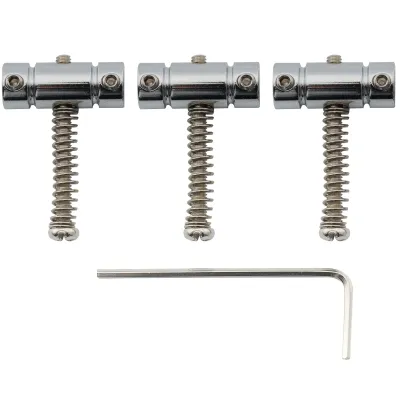 21mm Standard Barrel Steel Saddles for Fender® &amp; Squire® Tele Style Guitars – Set of 3 Chrome