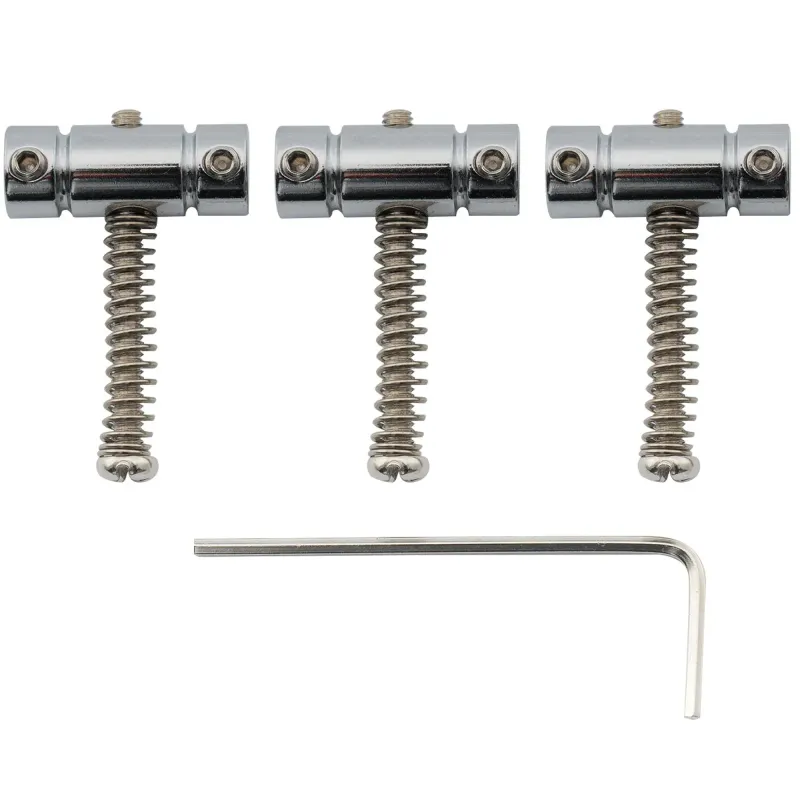 21mm Standard Barrel Steel Saddles for Fender® &amp; Squire® Tele Style Guitars – Set of 3 Chrome
