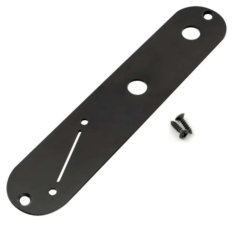 32mm Steel Control Plate – Narrow Pot Spacing &amp; Angled Switch Slot for Telecaster® Style Guitars -Black