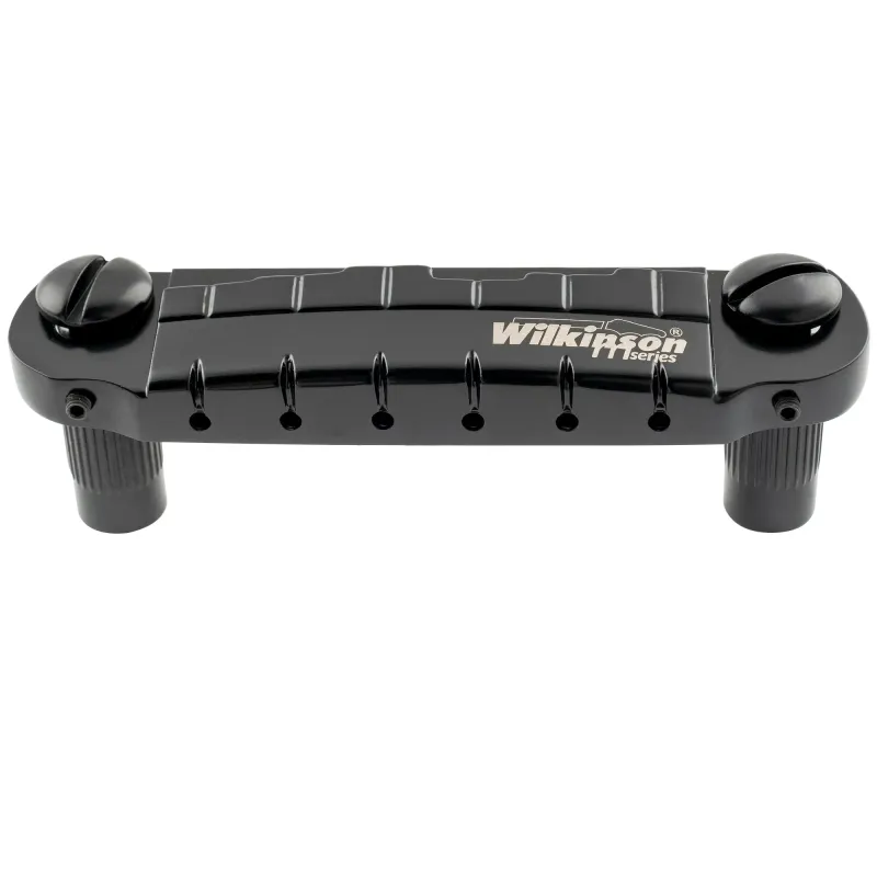 Wilkinson M Series Wraparound Bridge — 52 mm String Spacing, M8 Posts (82 mm) — Fits LP/SG Junior &amp; Special, ES-335 — Pre-Set Intonation - BLACK