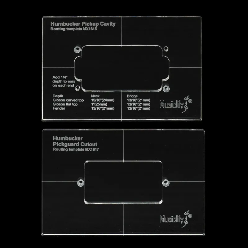 PRO CNC Acrylic Routing Template Set – Humbucker Pickup (Body + Pickguard)