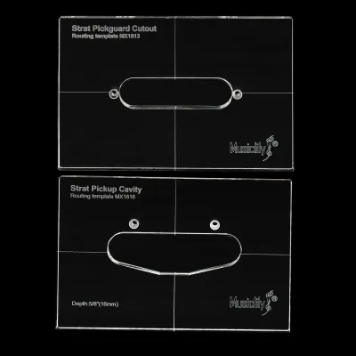 PRO CNC Acrylic Routing Template Set – Single-Coil Pickup (Strat® Style Body + Pickguard)