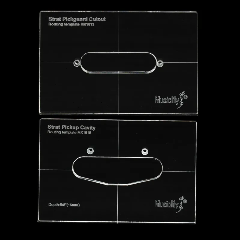 PRO CNC Acrylic Routing Template Set – Single-Coil Pickup (Strat® Style Body + Pickguard)