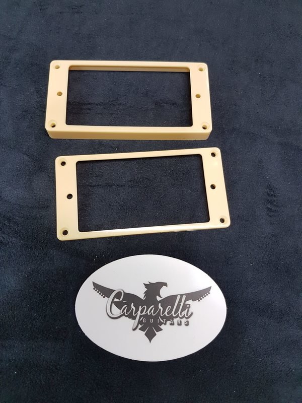 Humbucking Pickup Ring Set- Cream Curved Bottom