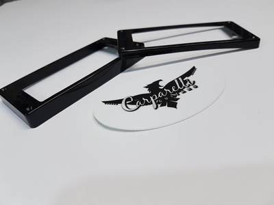 Humbucking Pickup Ring Set- Black Curved Bottom