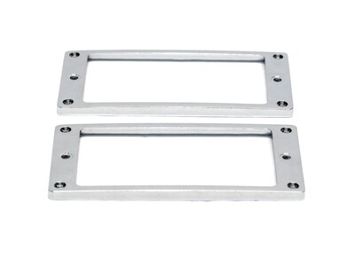 2 x Metal Humbucking Pickup Ring Set Chrome &amp; Mounting Screws