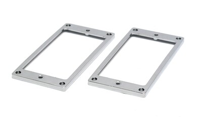 2 x Metal Humbucking Pickup Ring Set Chrome &amp; Mounting Screws