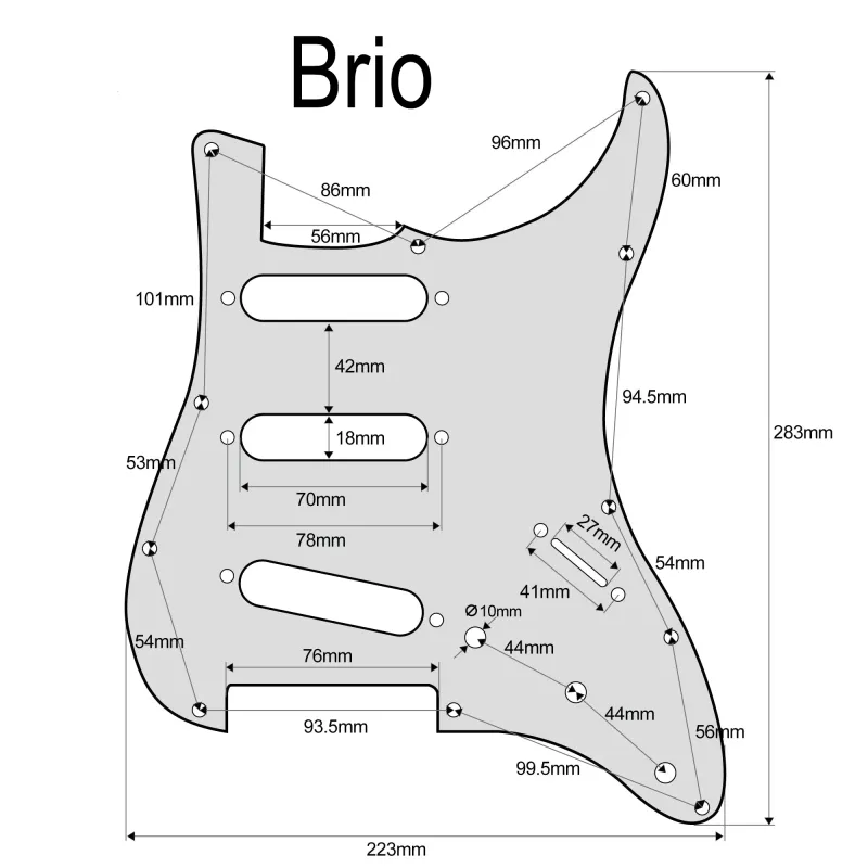 BRIO S-Style SSS Pickguard – Mint Green (Modern Mint) – 11-Hole USA / MIM