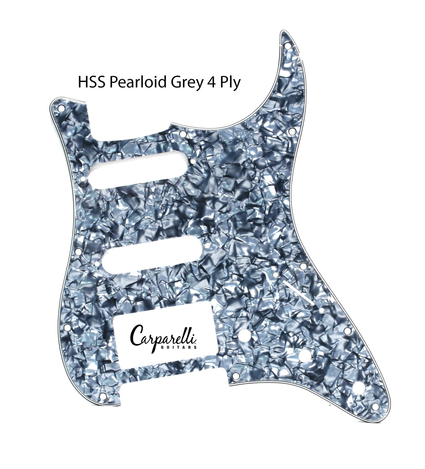 Brio HSS Strat® Pickguard 11 Holes Pearloid Grey
