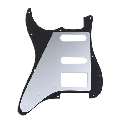 Brio 11-Hole Modern Style Strat HSS Pickguard for American Stratocaster Pearloid Black